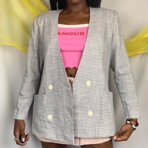 Leslie Fay Gingham Blazer